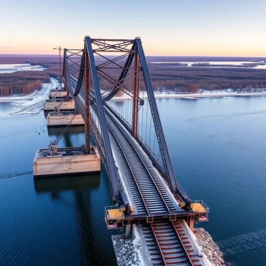 Мост через Онегу в Архангельском регионе подвергается реконструкции Северной железнодорожной компанией.