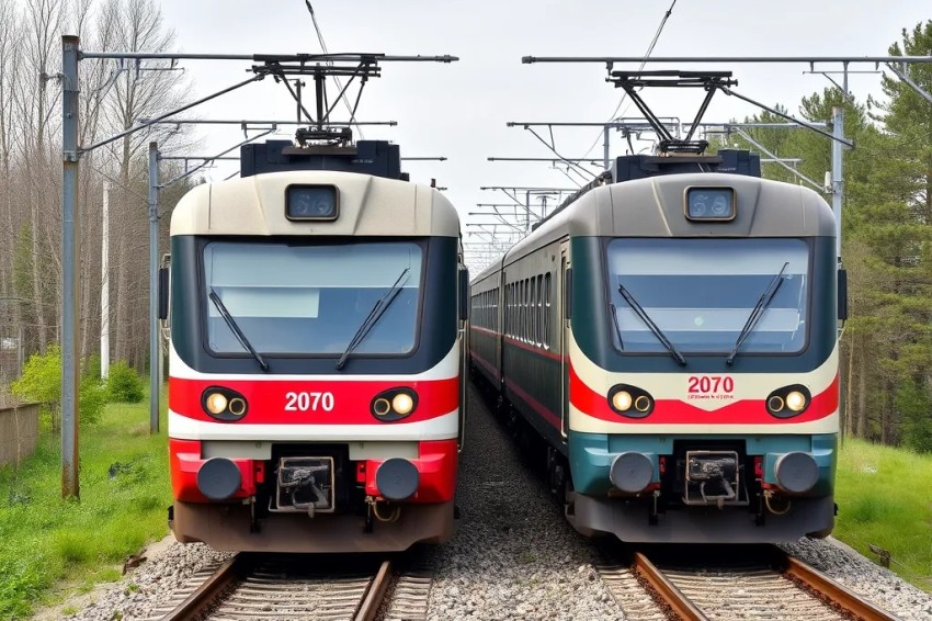 На участке Екатеринбург - Красноуфимск Свердловская железнодорожная компания проводит тестовые заезды двухсистемного электрического поезда