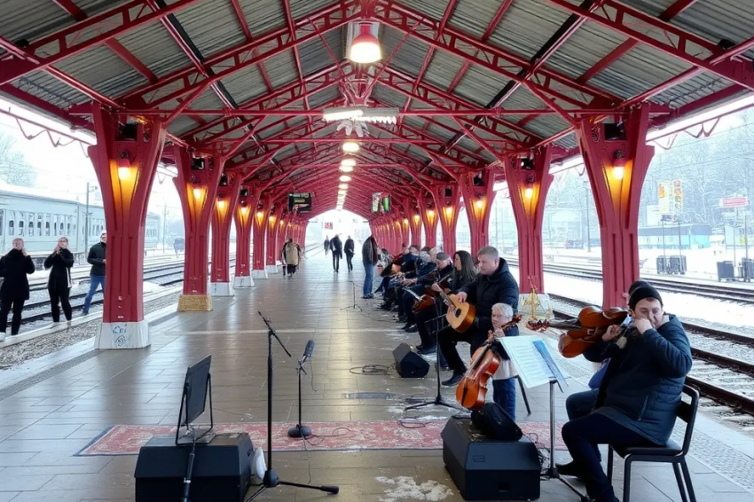 С 13 января на железнодорожных станциях Красноярска стартует цикл публичных январских музыкальных выступлений.