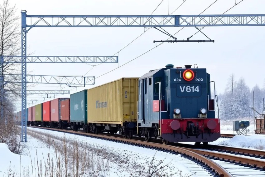 С первого контейнерного поезда, который отправился со станции Новокузнецк-Восточный в Кемеровской области.