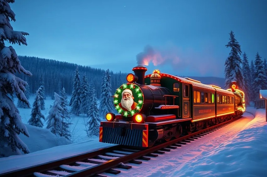 Санта Клаус и его внучка Снегурочка напоминают автомобилистам о соблюдении ПДД на железнодорожных переездах Свердловской железной дороги.